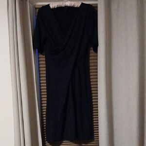 Talbots Black Midi Wrap Dress